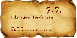 Fürjes Terézia névjegykártya